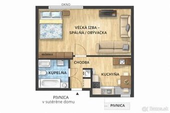 Prenájom veľkého 1-izbového bytu – Zvolen, Okružná