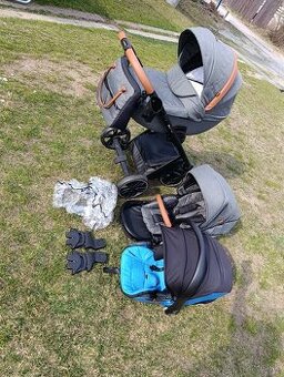 PETITE&MARS Kočík kombinovaný Rover II + vajíčko s Isofix