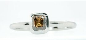 Prsteň z bieleho zlata s diamantom - 1