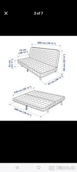 Sofa Bed IKEA-like new Grey-220 E - 1