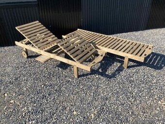 TEAK - Polohovatelne lehatko 210x65cm s odkladacim stolikom