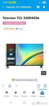 Predam.TCLTelevízor TCL 32S5403A