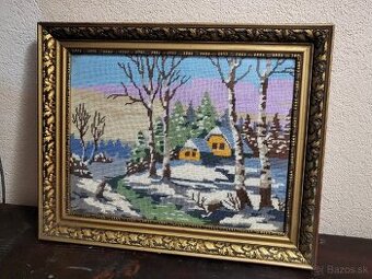 Vyšívaný obraz krajinka
