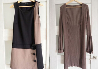 hnede zimne teple saty a kardigan