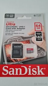 SanDisk Ultra 64GB microSDXC karta, UHS-I A1 + SD adaptér