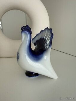 GZHEL soľnička páv porcelán