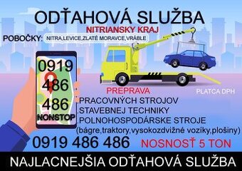 ✅LACNÁ ODŤAHOVKA✅PREPRAVA STROJOV DO 5 TON