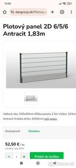 Predám 2D plotový panel