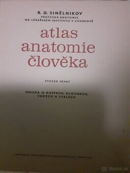 Predám atlas anatomie človeka 2 zvazky, 1 a 3 zvazok