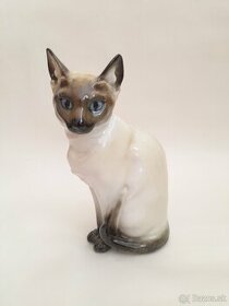 Starožitná porcelánová figurka Hutschenreuther-siamská kočka - 1
