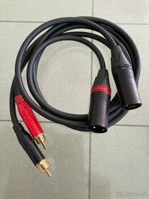AUDIO kábel 2x XLR( samec ) na 2x RCA ( samec ) 1m - 1
