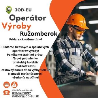 Operátor výroby Ružomberok