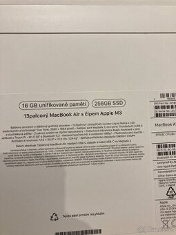 Zabalený MacBook Air 13" m3 16 GB