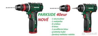 Aku vŕtací skrutkovač Parkside