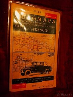 Automapa Trenčín 1928 cca 100 ročná automapa