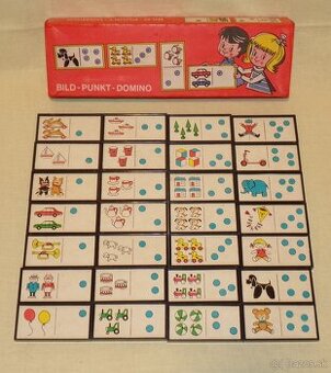 retro hra - hračka - obrázkové DOMINO kompletný stav