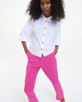 biela blúza s ozdobnými gombíkmi, S, NOVÁ