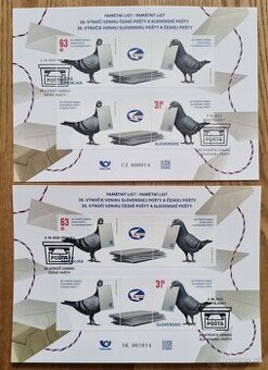 2023 spolocne vydanie posty SR - CR pamatne listy