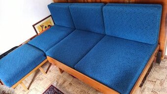 Retro rozkladacia pohovka a konferenčný stolík