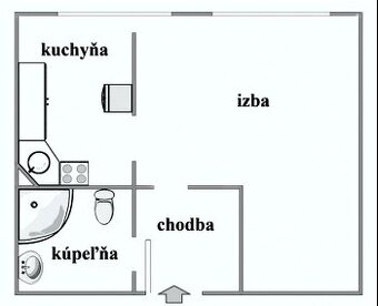 Na predaj 1 izbový byt v Šamoríne blízkosti pešej zóny