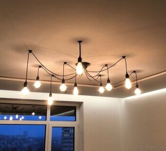 Luster čierny+10 Osram Edison žiaroviek LED, voliteľné umies