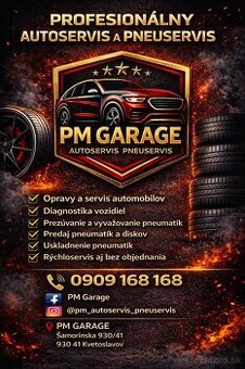 🚗 PM GARAGE – AUTOSERVIS A PNEUSERVIS