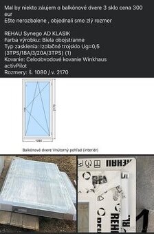 Plastové balkónové dvere