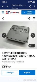 Stropné interiérové svetlo - Hyundai i30