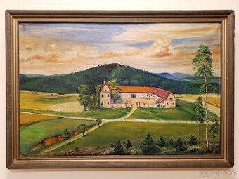 Obraz F. Plas, Statek, olej na plátně 68x98