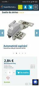 Automatické LED osvetlenie na pánty do skrine