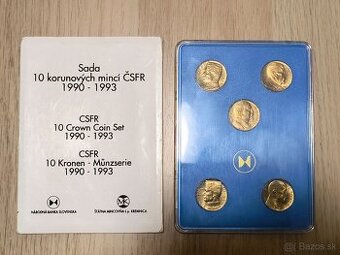 SADA 5 kusov 10 -KORUNOVÝCH MINCÍ ČSFR 1990-1993