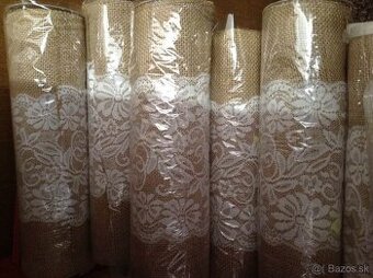 Jutová šerpa s čipkou