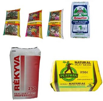 Substráty 50L univerzálny, balkonove kvety, kyslá rašelina