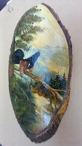 Obrázek tetřeva malovaný na břízovém řízku - Škrkánek