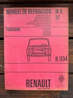 RENAULT 8 R8 GORDINI R1134 R1130 servisní manualy