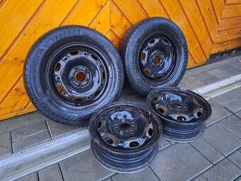 Plechové disky 5x100 R14 + zimné pneu 2ks 175/70 R14