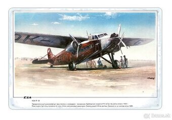 plechová cedule - Avia F-IX (Československé aerolinie)