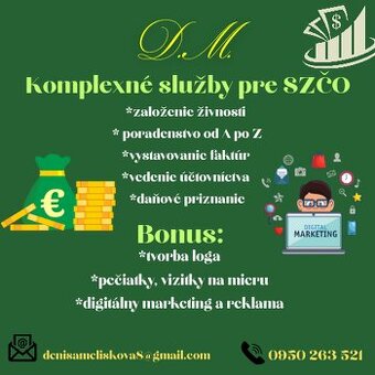 Ponúkam poradenstvo a vedenie účtovníctva