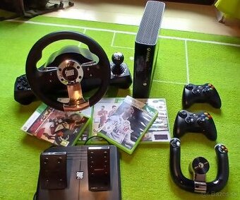 Xbox 360 + volant + ovladace + hry+ kinetic