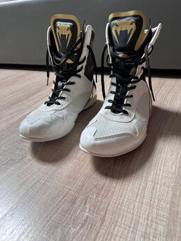 Boxerské topánky Venum Elite - White/Black/Gold - EU 43