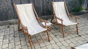 Retro vintage zahradne stolicky lehatka