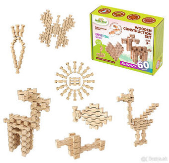 Drevená stavebnica Fantázia 60, nová, nerozbalená