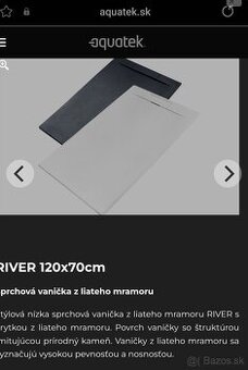 Sprchová vanička z liateho mramoru river 120x70 cm aquatek