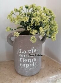 Vintage provensalsky kvetinac 18cm - sivo hnedy La vie