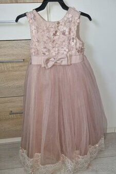 Ružové dlhé šaty 122-128 od 7rokov 1x použité