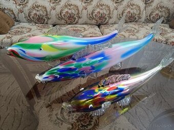 Ryba z fúkaného skla, retro dekorácia