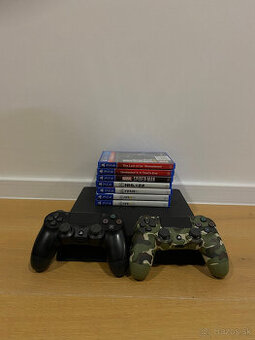 PS4 slim+2 ovladače+hry (7 ks)