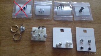 Náušnice striebro, chirurgická ocel NOVÉ