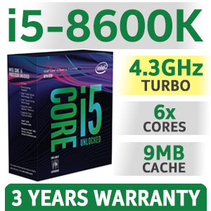 Herné CPU i5-8600K - 6C/6T | TURBO 4,3GHz | Socket 1151