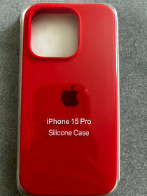 iPhone 15 PRO červený kryt silikonovy a vnútro semiš